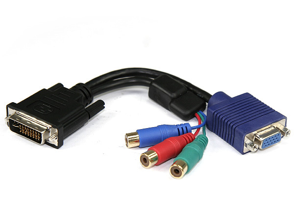 DVI-I to VGA 15F+3 RCA F cable