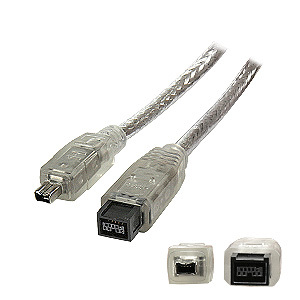 Color May Vary Connectland 0120031 1.8m IEEE 1394B 9 Pin Male to 4 Pin Male Firewire Cable 